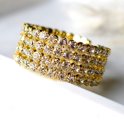 Victoire Gold Bracelet-4 row Diamond Cuff