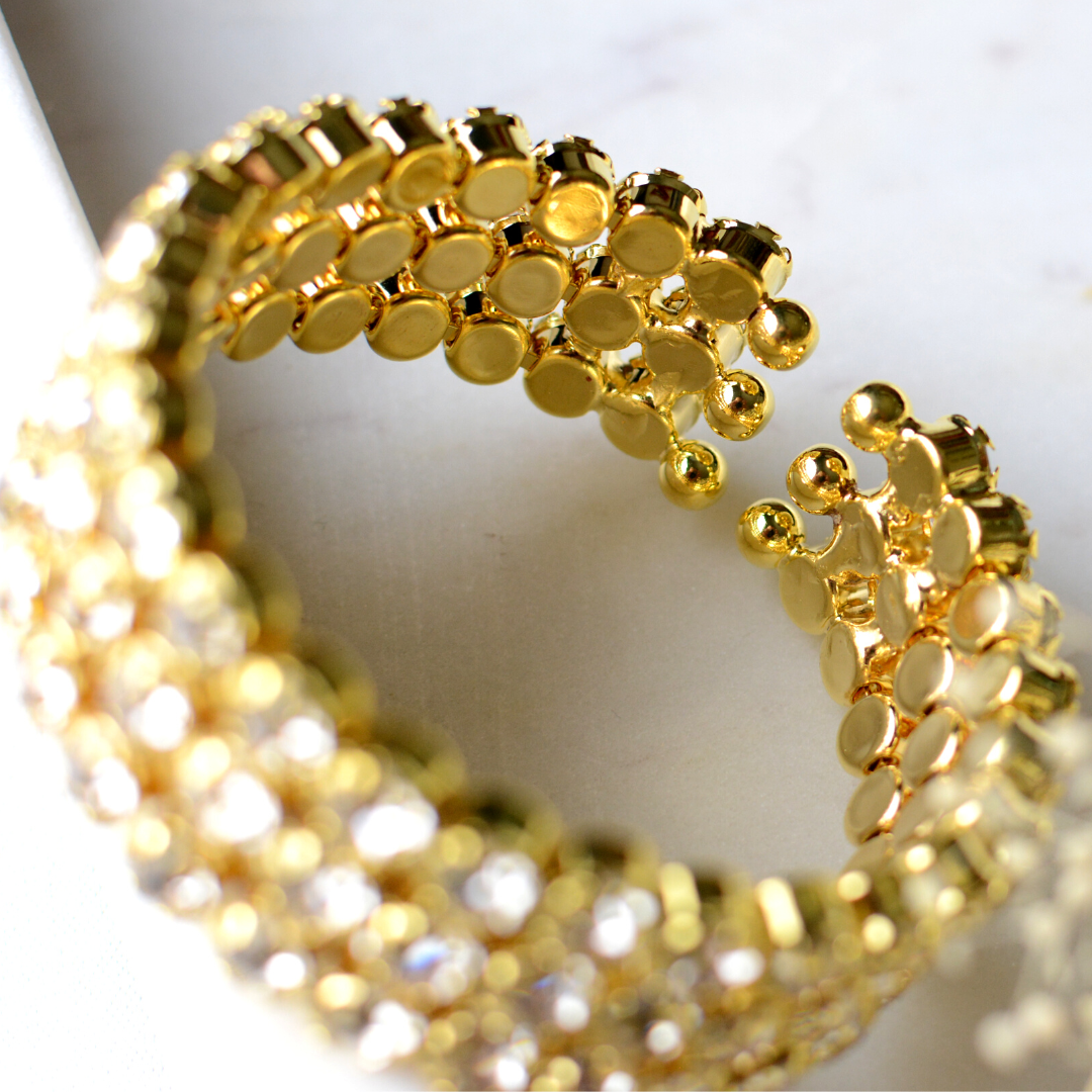 Victoire Gold Bracelet-3 row cuff