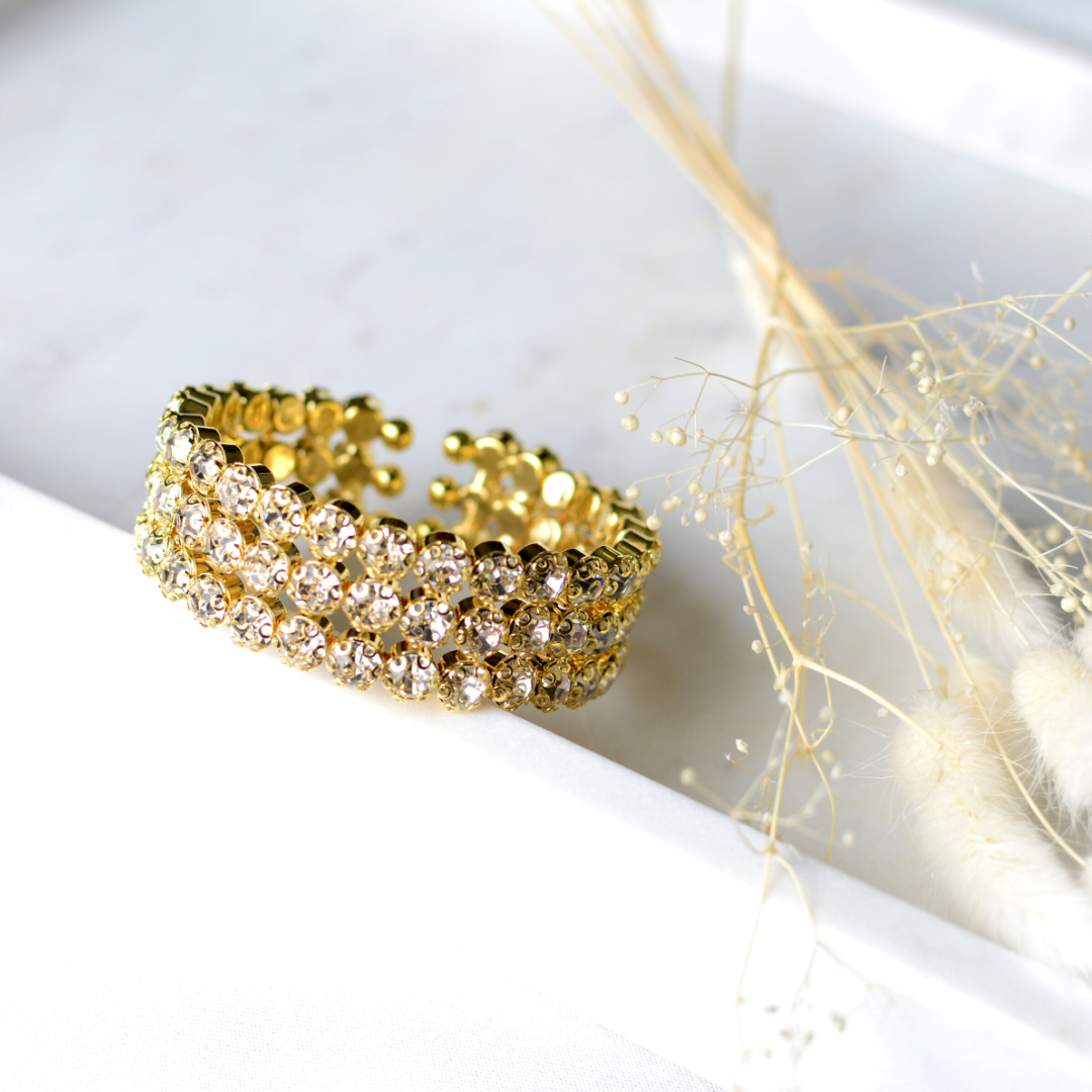 Victoire Gold Bracelet-3 row cuff