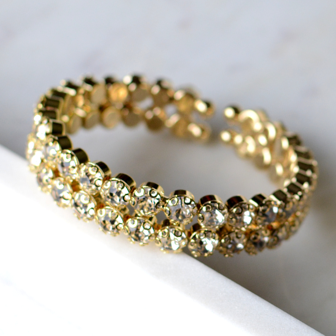 Victoire Gold Bracelet-2 row cuff