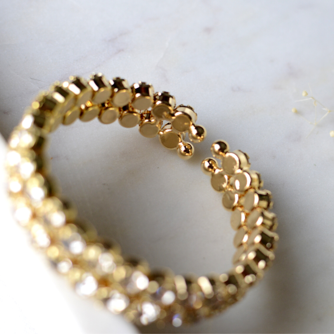 Victoire Gold Bracelet-2 row cuff