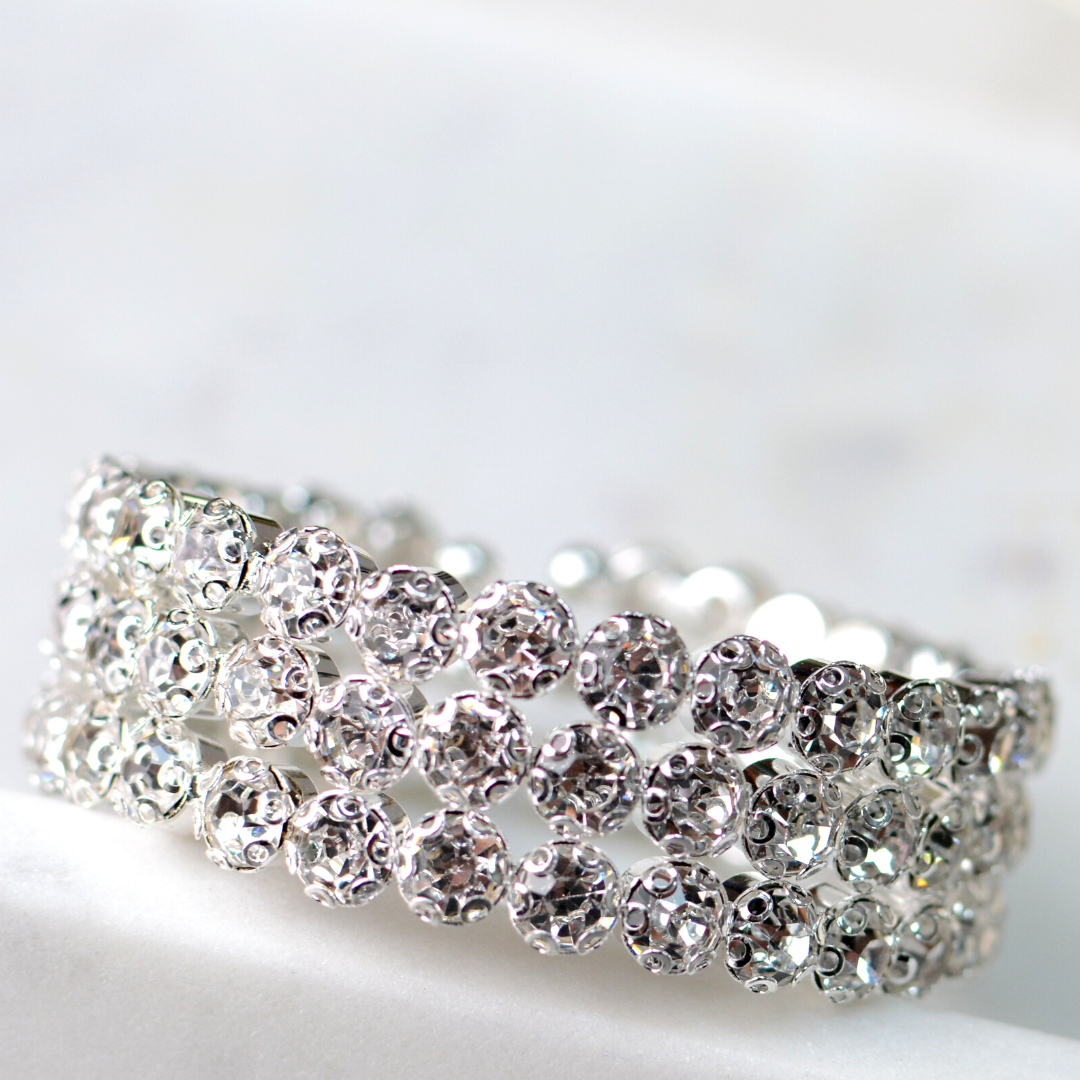 Victoire Silver Bracelet-3 row cuff